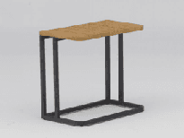 A dark grey rectangular coffee table with two U-shaped legs is shown from a slightly elevated angle against a plain white background.