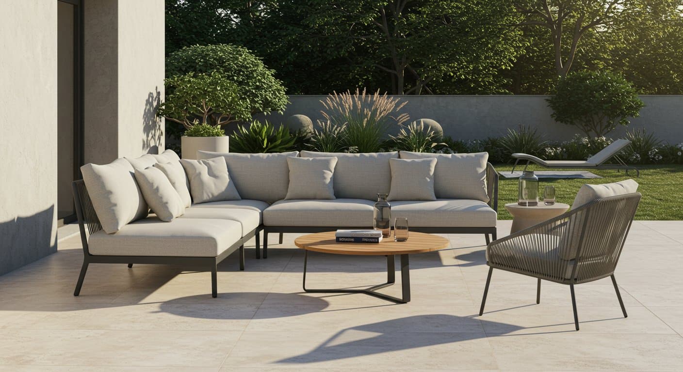 Areda Outdoor lounge collection on a contemporary terrace