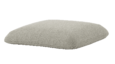 A light grey, rectangular cushion with a slightly rounded top is presented on a plain white background.
